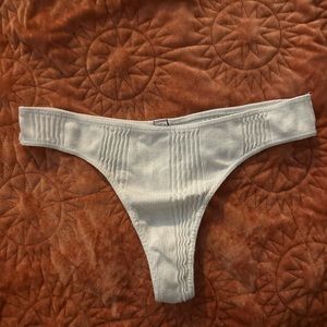 Victorias Secret White Ribbed Thong